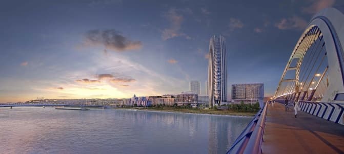 Felhőkarcolót épít a pozsonyi Duna-parton a J&T