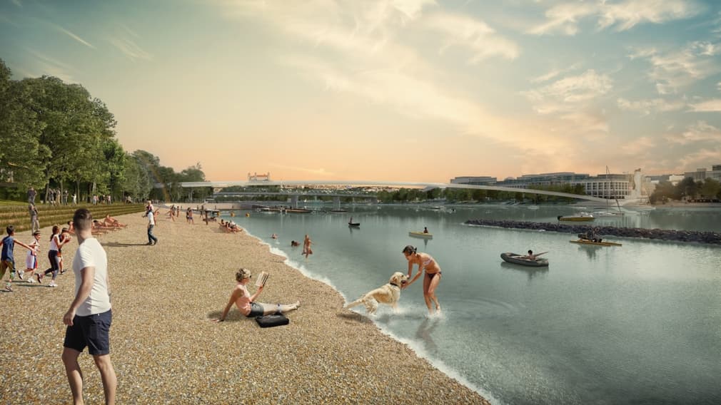 Természetes strandot alakítanának ki a Dunán Pozsonynál